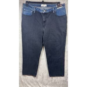 Abercrombie NEW Women Jean 34/18R Curve Love High Rise 90s Relax Black/Blue